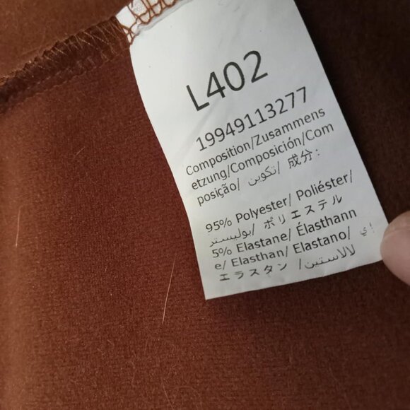 Vintage hippie brown jacket revamped with blue buttons, polyester and elastane - Picture 4 of 5